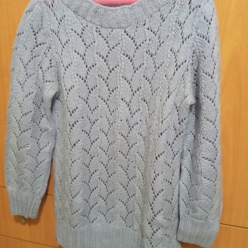 Pullover used, handmade, size L, purple