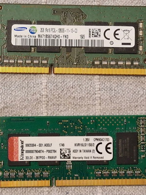 Μνήμες RAM 4GB DDR3L μεταχειρισμένες, 2x2GB για laptop 1600MHz