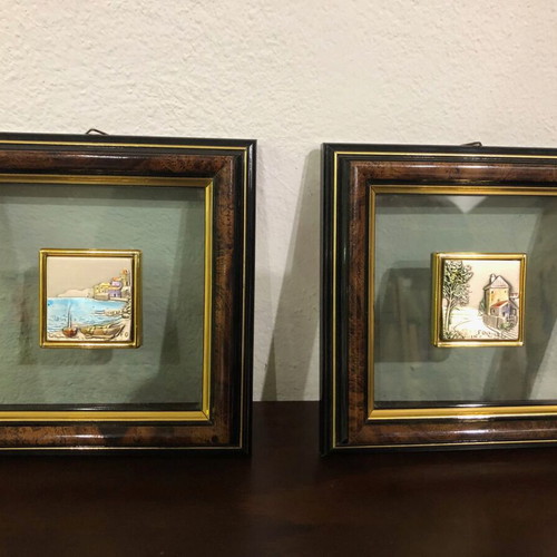 Italian silver 3D frames used, 14x14 cm, wooden frame