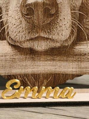 Επιτραπέζιο ξύλινο πορτρέτο κατοικιδίου καινούργιο με 3D ανάγλυφο