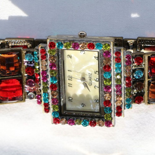 Antique diamond watch with zircon crystals new