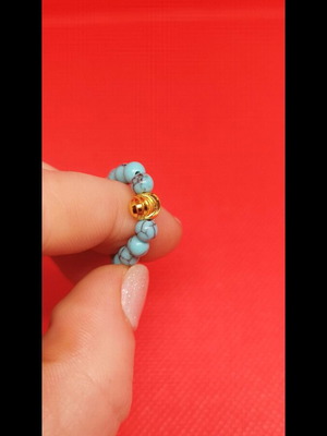 Elastic rings set of 10 new with semi-precious stones