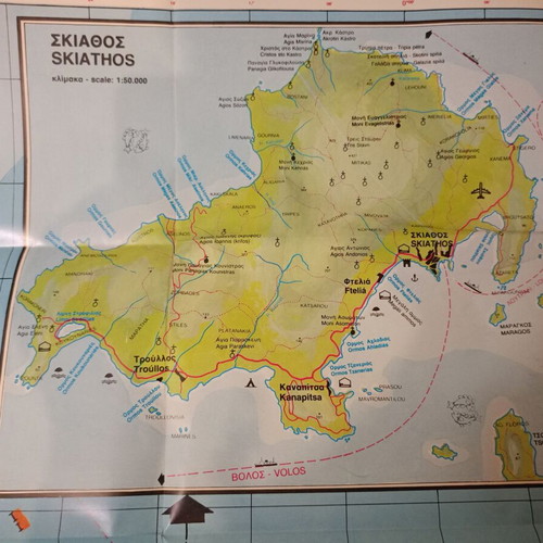 Tourist map of Magnesia used, Volos - Pilio - Skiathos - Skopelos