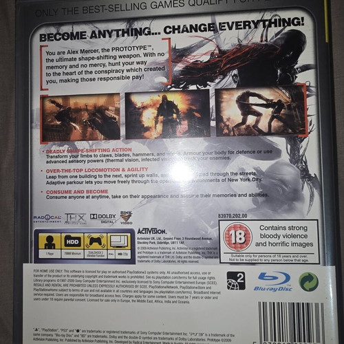 Prototype 1 & 2 PlayStation 3 games