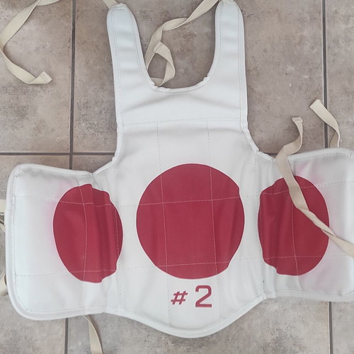 Tae Kwon Do uniform with equipment used