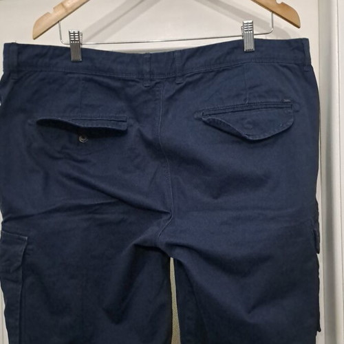 Cargo shorts Bershka blue used, cotton, XL XXL