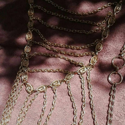 Front vest with gold chain from 74 used, rare piece