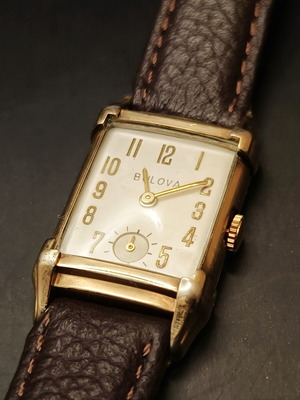 Bulova Statesman 21J 1946 Art Deco Tank ρολόι μεταχειρισμένο, επιχρυσωμένο