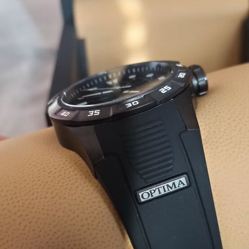 Optima Oakland automatic watch new, Swiss, black