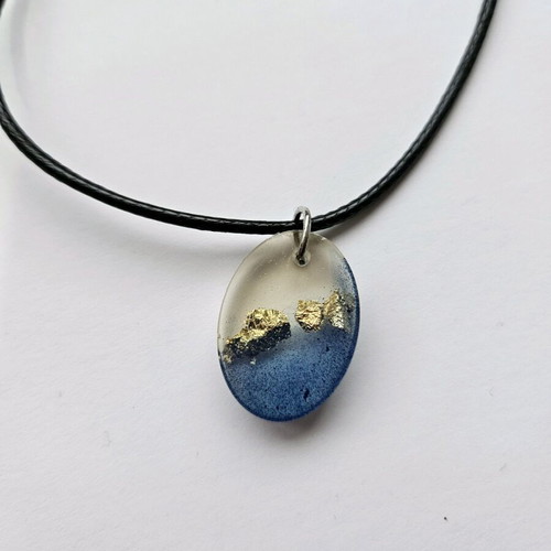 Necklace made of liquid glass new handmade