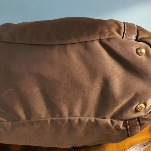 Prada handbag, brown mocha fabric with logo lining, large size