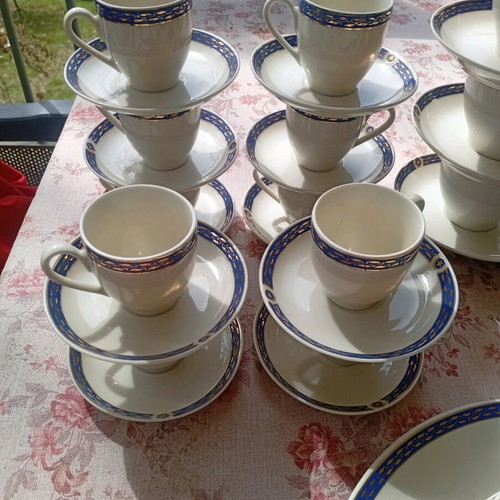 Scherzer Bavaria collectible porcelain set with cobalt blue and 24K gold like new