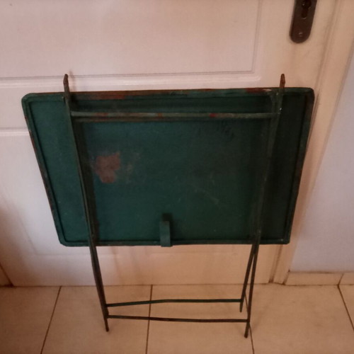 Antique Folding Table French 1920-50 Used, Solid Wrought Iron