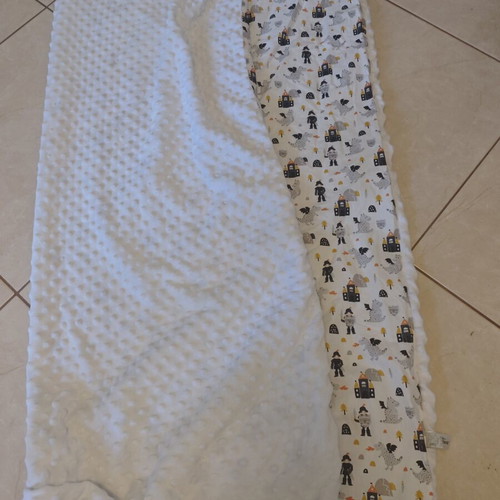 Double-sided baby crib blanket, velour