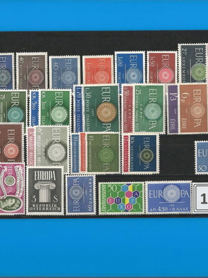 Europa 1960 Lux stamps new (except 1 line Helvetia)