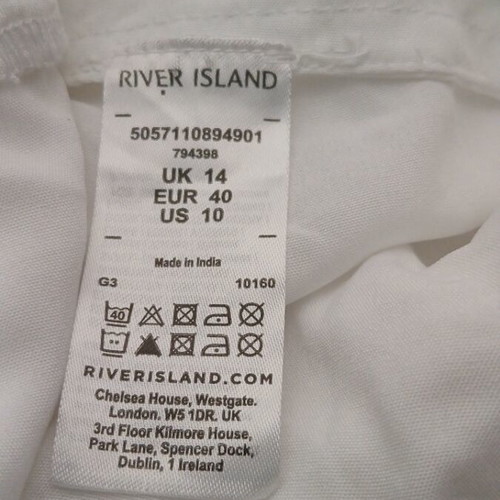 River Island dress like new with built-in shorts, white, size L