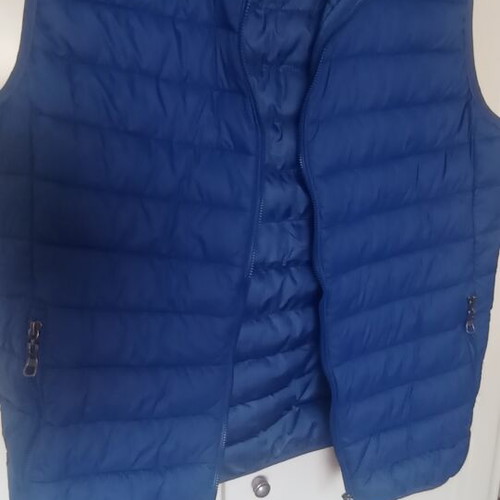 Patrick sleeveless jacket with removable hood, blue, size Large