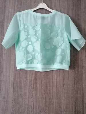 Αέρινο crop top Morena Spain μέγεθος M τιρκουάζ σαν καινούριο
