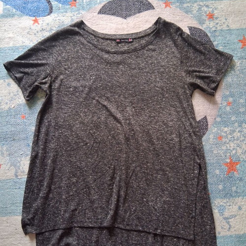 Bershka blouse gray used, size Medium, asymmetrical