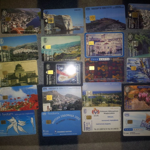 Phone cards used, pack of 20 pieces