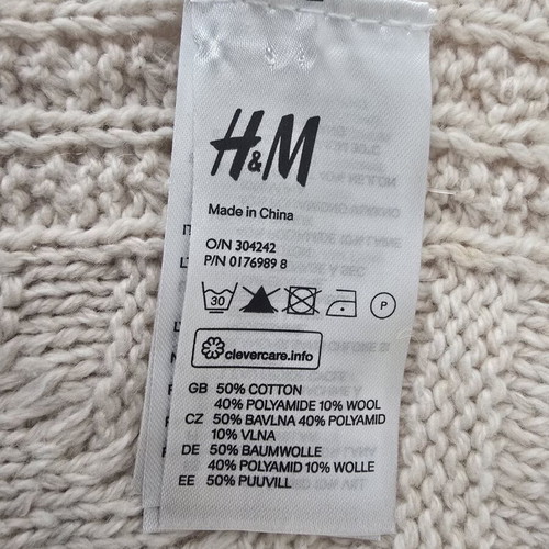 Knitted white scarf H&M used, beige