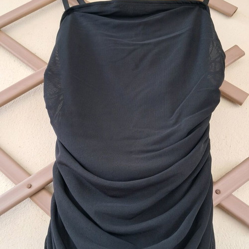 Black ruched strap dress elastic No XS like new Shein