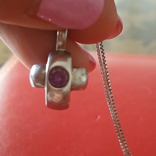 925 Silver Cross Pendant with 42 cm Chain like new