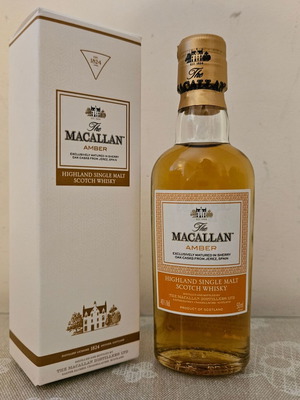 Macallan Amber μινιατούρα καινούργια, single malt scotch whisky 50ml