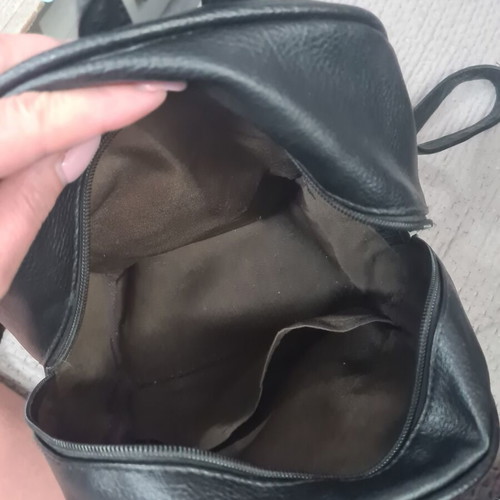 Black women's backpack in eco leather with metal studs