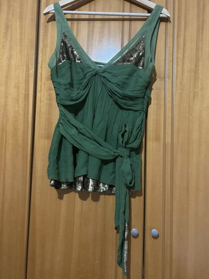 Mango blouse like new, size medium, khaki with sequins