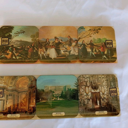 Coasters new, pack of 12 from Spain with painting and building designs