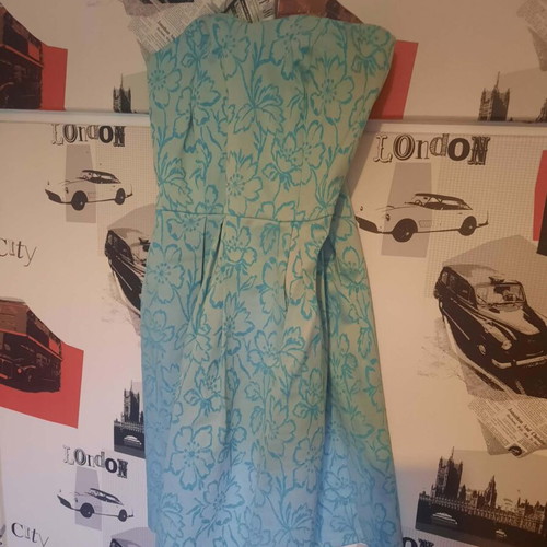 Official dress like new, white and turquoise