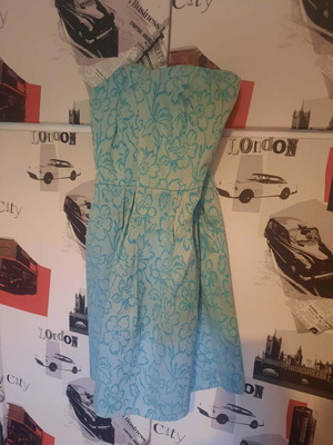 Official dress like new, white and turquoise