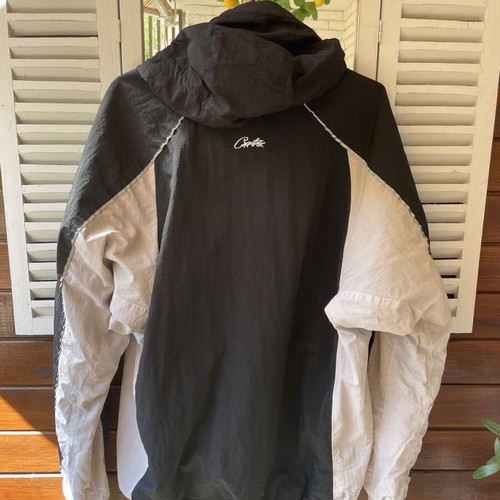 Corteiz Windbreaker Jacket, size M, black and cream