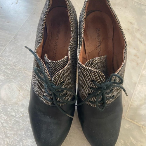 Roberto Venuti ankle boots used, size 39, fabric and faux leather