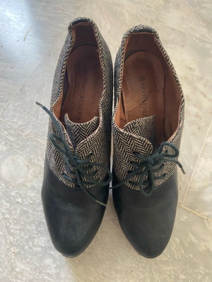 Roberto Venuti ankle boots used, size 39, fabric and faux leather