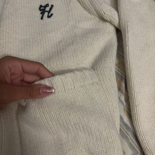 Zara unisex warm cardigan, white beige, size M