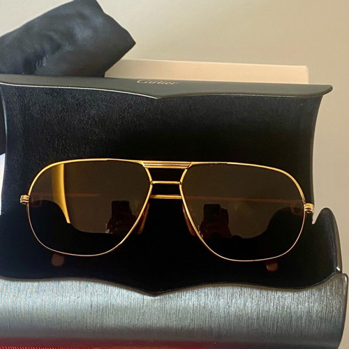Cartier Santos two tone aviator sunglasses like new