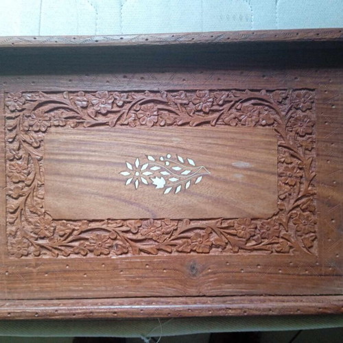 Wooden tray new decorative with carved details