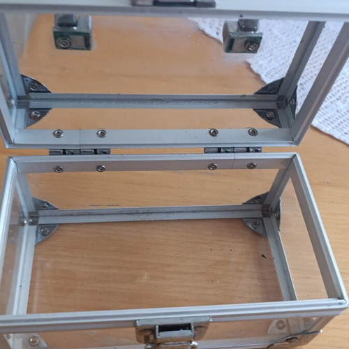 Storage box plexiglass with aluminum, like new