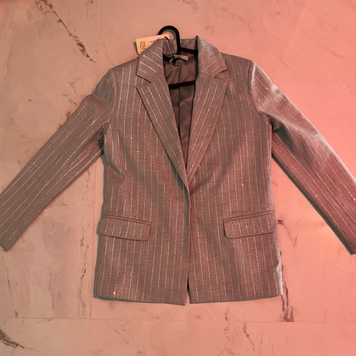 Gray Zini Boutique jacket new with rhinestones, size 38