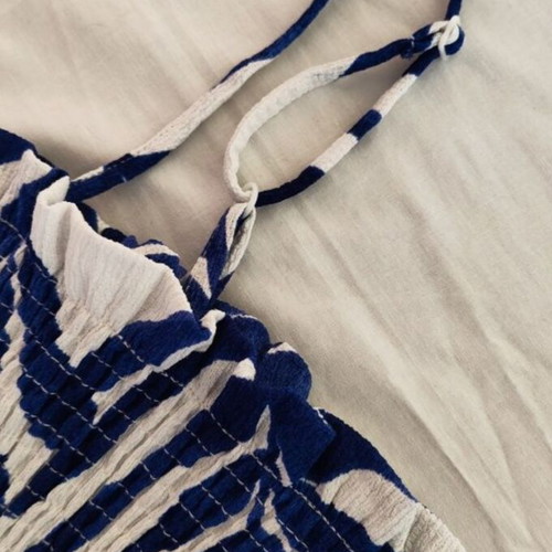 Summer dress with blue details size S like new by H&M