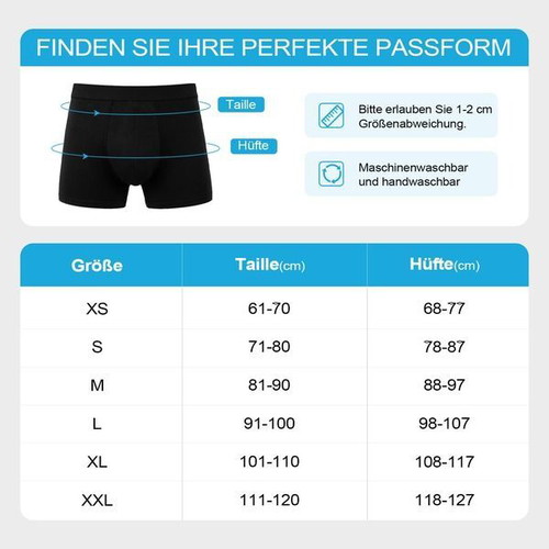 LOFIR men's reusable incontinence boxer shorts, 150 ml, pack of 3, L