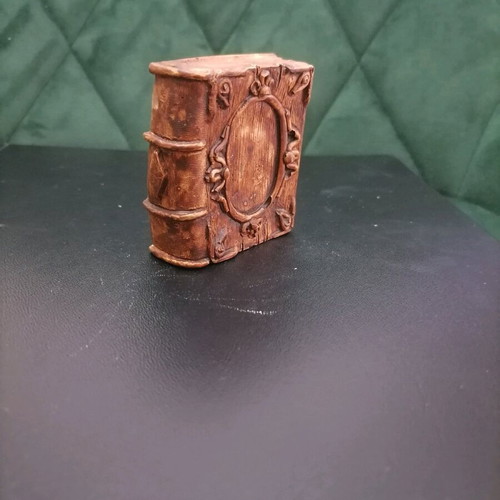 Handmade plaster sculpture book new in brown shade