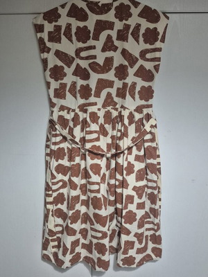 Compania Fantastica cotton dress with geometric patterns like new, beige and brown
