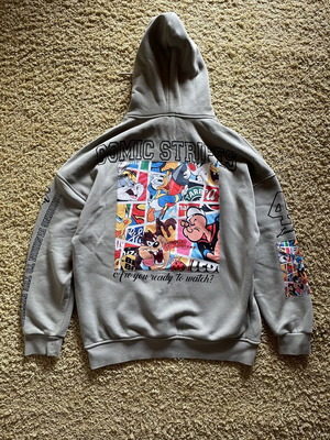 Schott NYC Oversized Hoodie Comic Stripes size M like new