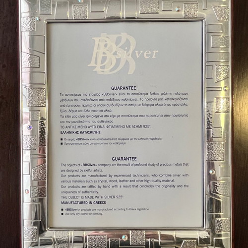 BBSilver Silver Frame .925 New with Decorative Stones