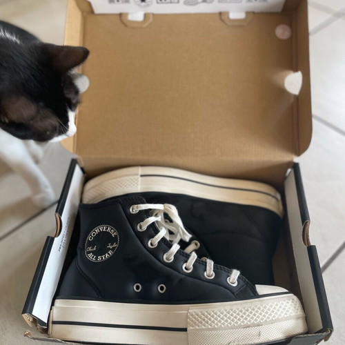 Converse Flatform boots like new, leather, black and white, size 37.5