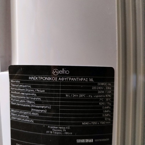Electronic dehumidifier 16l like new