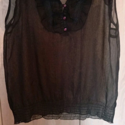 Hugo Boss Sheer Black Top Like New Medium/Large